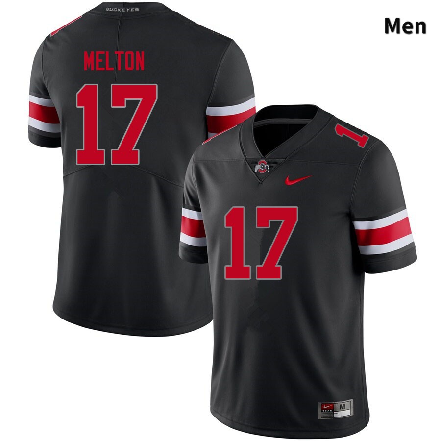 Ohio State Buckeyes Mitchell Melton Men's #17 Blackout Authentic Stitched College Football Jersey